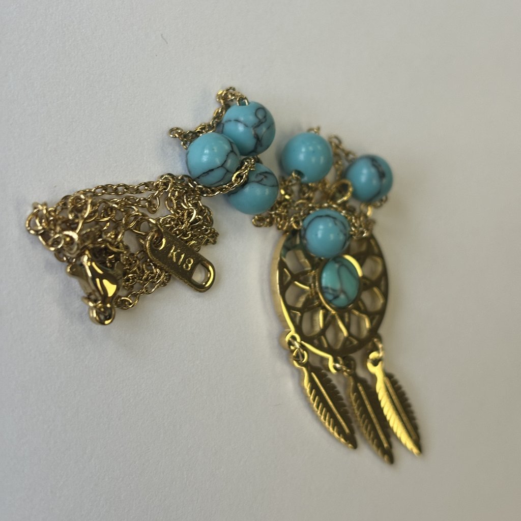 Diy Turquoise Gold Dream Catcher Necklace Also Available In Earrings